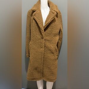 Iz Byer Tan Teddy Coat Size L